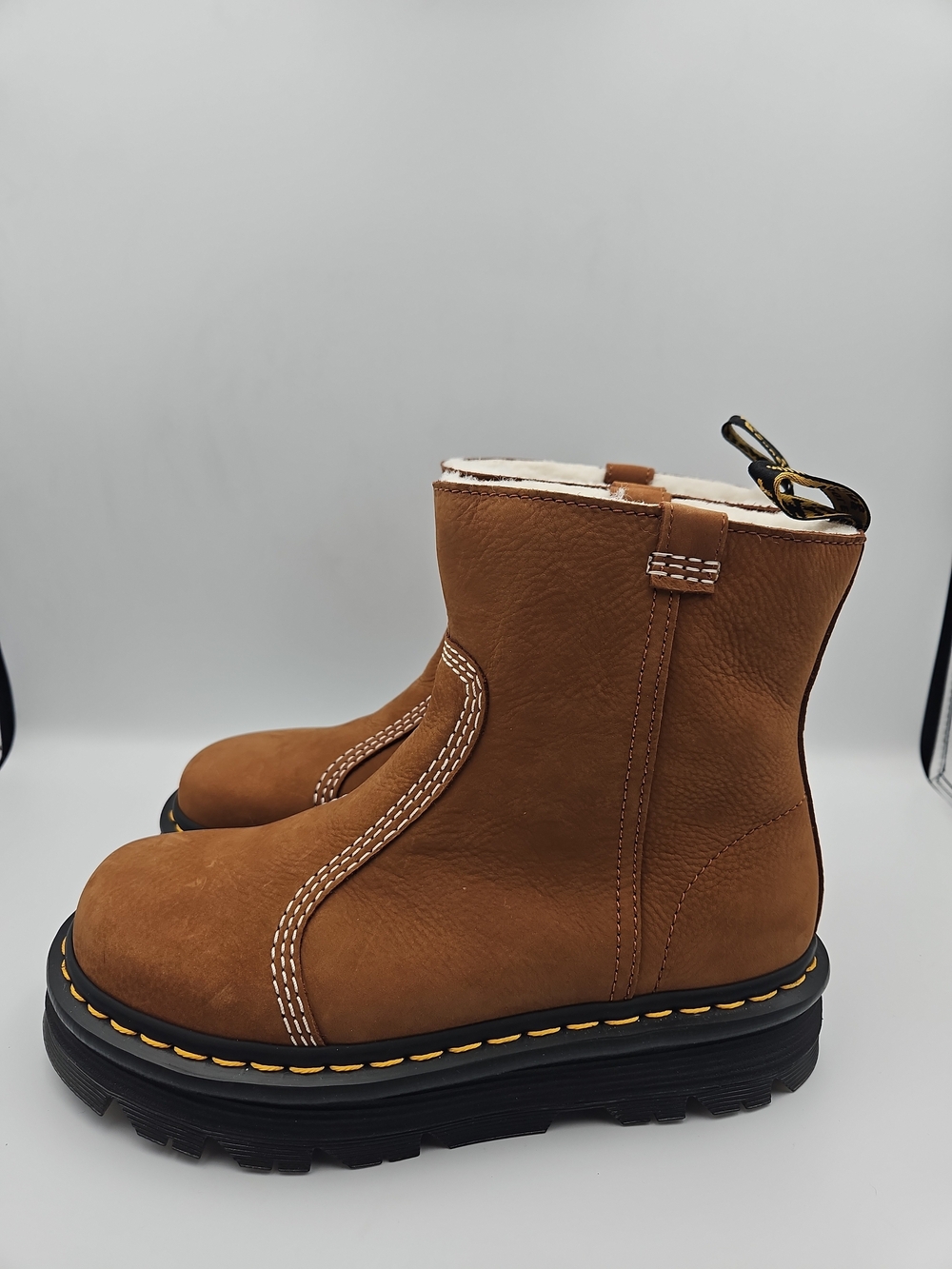 Dr. Martens Brown Leather Platform Ankle Boots